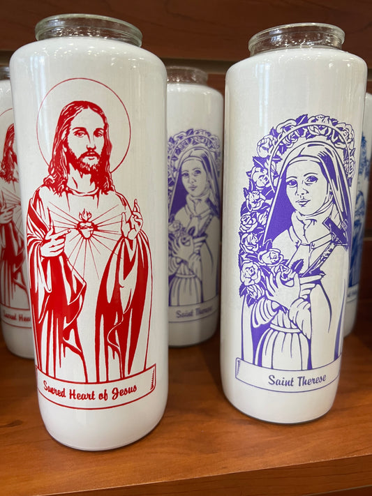 Tall religious prayer candle