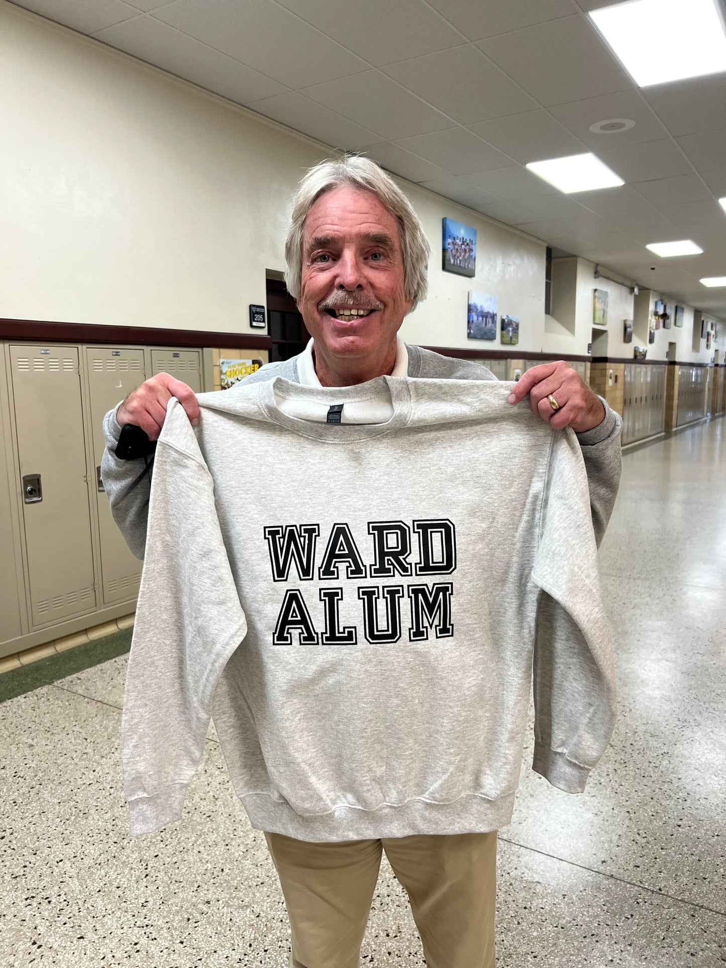 "Ward Alum" Gray Crew Neck Sweatshirt