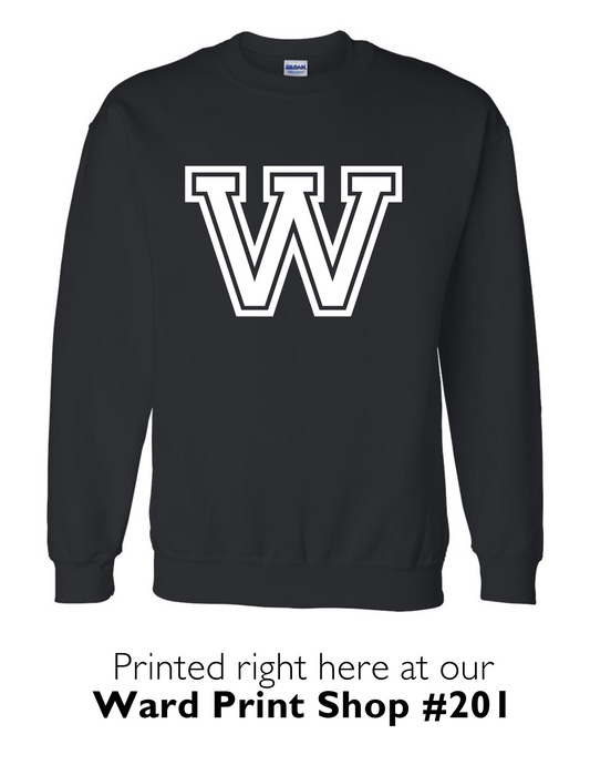 "W" Black Crewneck Sweatshirt